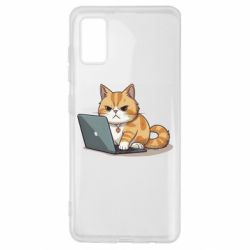 Чехол из раздела Программистам Злая кошка за макбуком для Samsung A41 - FATLINE Чехол из раздела Программистам Злая кошка за макбуком для Samsung A41