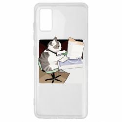 Чехол из раздела Программистам Котик программист арт для Samsung A41 - FATLINE Чехол из раздела Программистам Котик программист арт для Samsung A41