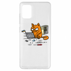 Чехол из раздела Авторские принты Кот - сисадмин для Samsung A51 - FATLINE Чехол из раздела Авторские принты Кот - сисадмин для Samsung A51