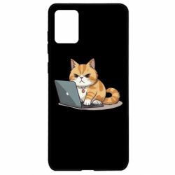 Чехол из раздела Программистам Злая кошка за макбуком для Samsung A71 - FATLINE Чехол из раздела Программистам Злая кошка за макбуком для Samsung A71