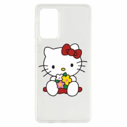 Чехол из раздела Hello Kitty Kitty с букетиком для Samsung A73 5G - FATLINE Чехол из раздела Hello Kitty Kitty с букетиком для Samsung A73 5G
