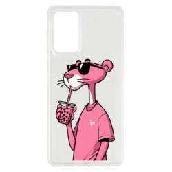 Чехол из раздела Прикольные рисунки Розовая пантера Bubble Tea для Samsung A73 5G - FATLINE Чехол из раздела Прикольные рисунки Розовая пантера Bubble Tea для Samsung A73 5G