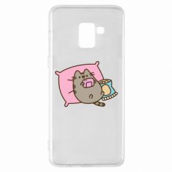 Чехол из раздела Pusheen Pusheen Chilling для Samsung A8+ 2018 - FATLINE Чехол из раздела Pusheen Pusheen Chilling для Samsung A8+ 2018