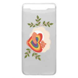 Чехол из раздела Авторские принты Женщина блондинка с радужным сердцем для Samsung A80 - FATLINE Чехол из раздела Авторские принты Женщина блондинка с радужным сердцем для Samsung A80