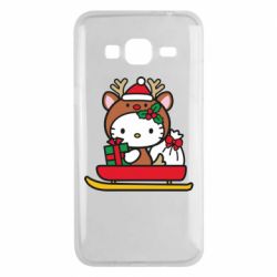 Чехол из раздела НОВЫЙ ГОД 2026 Китти на санках для Samsung J3 2016 - FATLINE Чехол из раздела НОВЫЙ ГОД 2026 Китти на санках для Samsung J3 2016