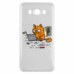 Чехол из раздела Авторские принты Кот - сисадмин для Samsung J7 2016 - FATLINE Чехол из раздела Авторские принты Кот - сисадмин для Samsung J7 2016
