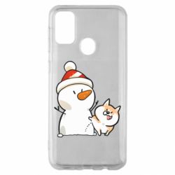 Чехол из раздела Корги Корги метит снеговика для Samsung M30s - FATLINE Чехол из раздела Корги Корги метит снеговика для Samsung M30s