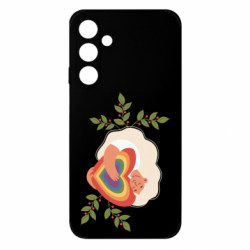 Чехол из раздела Авторские принты Женщина блондинка с радужным сердцем для Samsung M35 5G - FATLINE Чехол из раздела Авторские принты Женщина блондинка с радужным сердцем для Samsung M35 5G