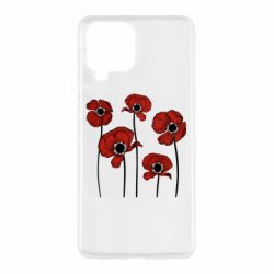 Чехол из раздела Авторские принты Цветы вокруг следов от пуль для Samsung M53 - FATLINE Чехол из раздела Авторские принты Цветы вокруг следов от пуль для Samsung M53