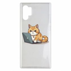 Чехол из раздела Программистам Злая кошка за макбуком для Samsung Note 10 Plus - FATLINE Чехол из раздела Программистам Злая кошка за макбуком для Samsung Note 10 Plus
