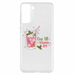 Чехол из раздела Авторские принты Розовый гуава витаминный коктейль для Samsung S21+ - FATLINE Чехол из раздела Авторские принты Розовый гуава витаминный коктейль для Samsung S21+