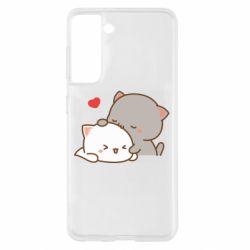 Чехол из раздела Кот Кот целует кошку для Samsung S21 - FATLINE Чехол из раздела Кот Кот целует кошку для Samsung S21