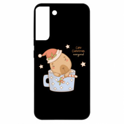 Чехол из раздела Авторские принты Capy Christmas! Спокойный капибара в чашке для Samsung S22 Plus - FATLINE Чехол из раздела Авторские принты Capy Christmas! Спокойный капибара в чашке для Samsung S22 Plus