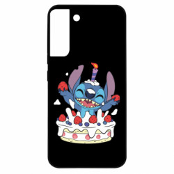 Чехол из раздела Лило и Стич Стич с праздничным тортом для Samsung S22 Plus - FATLINE Чехол из раздела Лило и Стич Стич с праздничным тортом для Samsung S22 Plus