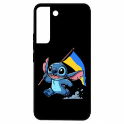 Чехол из раздела Лило и Стич Стич с украинским флагом для Samsung S22 - FATLINE Чехол из раздела Лило и Стич Стич с украинским флагом для Samsung S22