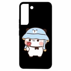 Чехол из раздела Bubu and Dudu Мишка с цветочком для Samsung S22 - FATLINE Чехол из раздела Bubu and Dudu Мишка с цветочком для Samsung S22
