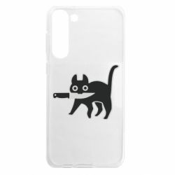 Чехол из раздела Кот Cat with a knife для Samsung S23 Plus - FATLINE Чехол из раздела Кот Cat with a knife для Samsung S23 Plus