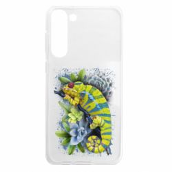 Чехол из раздела Авторские принты Collage with chameleon and succulents для Samsung S23 Plus - FATLINE Чехол из раздела Авторские принты Collage with chameleon and succulents для Samsung S23 Plus