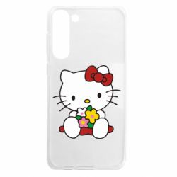 Чехол из раздела Hello Kitty Kitty с букетиком для Samsung S23 Plus - FATLINE Чехол из раздела Hello Kitty Kitty с букетиком для Samsung S23 Plus