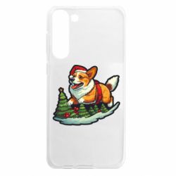 Чехол из раздела Авторские принты Рождество. Счастливый корги для Samsung S23 Plus - FATLINE Чехол из раздела Авторские принты Рождество. Счастливый корги для Samsung S23 Plus