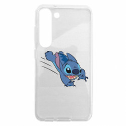 Чехол из раздела Лило и Стич Стич прыгает для Samsung S23 - FATLINE Чехол из раздела Лило и Стич Стич прыгает для Samsung S23