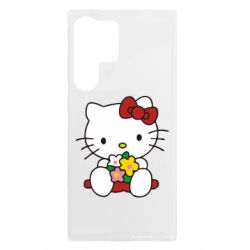 Чехол из раздела Hello Kitty Kitty с букетиком для Samsung S23 Ultra - FATLINE Чехол из раздела Hello Kitty Kitty с букетиком для Samsung S23 Ultra