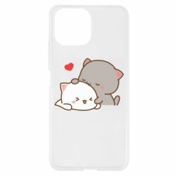 Чехол из раздела Peach and Goma Кот целует кошку для Xiaomi Mi11 Lite - FATLINE Чехол из раздела Peach and Goma Кот целует кошку для Xiaomi Mi11 Lite