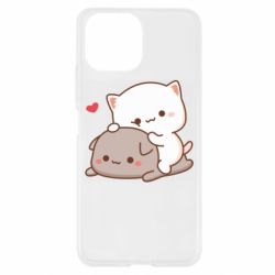 Чехол из раздела Peach and Goma Кошачьи обнимашки для Xiaomi Mi11 Lite - FATLINE Чехол из раздела Peach and Goma Кошачьи обнимашки для Xiaomi Mi11 Lite
