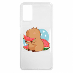 Чехол из раздела Авторские принты Капибара с арбузом для Xiaomi Poco M3 - FATLINE Чехол из раздела Авторские принты Капибара с арбузом для Xiaomi Poco M3