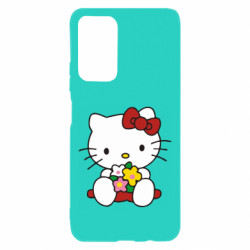 Чехол из раздела Hello Kitty Kitty с букетиком для Xiaomi Poco M4 Pro 5G - FATLINE Чехол из раздела Hello Kitty Kitty с букетиком для Xiaomi Poco M4 Pro 5G