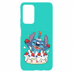Чехол из раздела Лило и Стич Стич с праздничным тортом для Xiaomi Poco M4 Pro 5G - FATLINE Чехол из раздела Лило и Стич Стич с праздничным тортом для Xiaomi Poco M4 Pro 5G