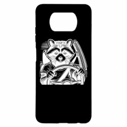 Чехол из раздела Водителям Енот водитель за рулем для Xiaomi Poco X3 - FATLINE Чехол из раздела Водителям Енот водитель за рулем для Xiaomi Poco X3