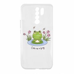Чехол из раздела Авторские принты Милая лягушка в воде с цветами для Xiaomi Redmi 9 - FATLINE Чехол из раздела Авторские принты Милая лягушка в воде с цветами для Xiaomi Redmi 9