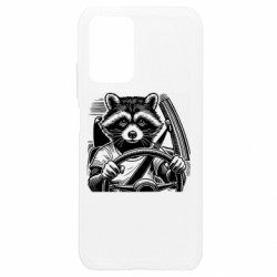 Чохол з розділу Водіям Єнот водій за кермом для Xiaomi Redmi Note 10 4G/10s - FATLINE Чохол з розділу Водіям Єнот водій за кермом для Xiaomi Redmi Note 10 4G/10s