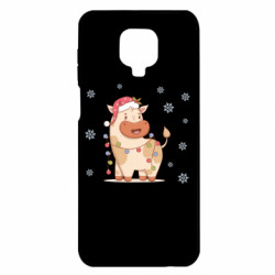 Чохол з розділу Бик Різдвяна корова Санта з гірляндою для Xiaomi Redmi Note 9S/9Pro/9Pro Max - FATLINE Чохол з розділу Бик Різдвяна корова Санта з гірляндою для Xiaomi Redmi Note 9S/9Pro/9Pro Max