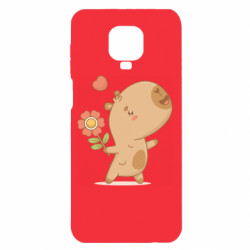 Чехол из раздела Авторские принты Влюбленный праздничный капибара с цветком для Xiaomi Redmi Note 9S/9Pro/9Pro Max - FATLINE Чехол из раздела Авторские принты Влюбленный праздничный капибара с цветком для Xiaomi Redmi Note 9S/9Pro/9Pro Max