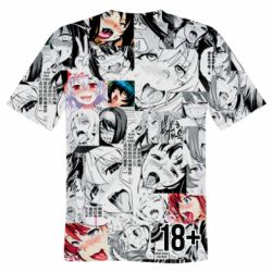 Чоловіча 3D футболка Ахегао 18+ - FATLINE Чоловіча 3D футболка Ахегао 18+