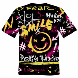 Мужская 3D футболка Street art smile - FATLINE Мужская 3D футболка Street art smile