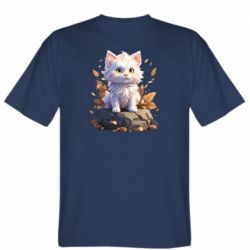 Мужская футболка Stedman Белый котик 3д - FATLINE Мужская футболка Stedman Белый котик 3д