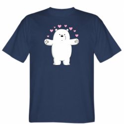 Мужская футболка Stedman Белый медведь с сердечками - FATLINE Мужская футболка Stedman Белый медведь с сердечками