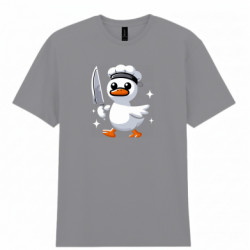 Мужская футболка Gildan Белая утка с ножом - FATLINE Мужская футболка Gildan Белая утка с ножом