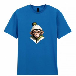 Мужская футболка Gildan Обезьяна в зимней шапке