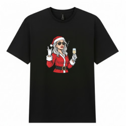 Мужская футболка Gildan Santa girl with champagne
