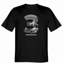 Мужская футболка Gildan Zaporizhzhia Black & White - FATLINE Мужская футболка Gildan Zaporizhzhia Black & White