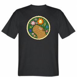 Мужская футболка Stedman Капибара и Цветы - FATLINE Мужская футболка Stedman Капибара и Цветы