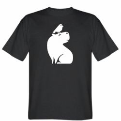 Мужская футболка Stedman Капибара и Птичка - FATLINE Мужская футболка Stedman Капибара и Птичка
