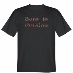 Мужская футболка Stedman Надпись Born in Ukraine красными маками - FATLINE Мужская футболка Stedman Надпись Born in Ukraine красными маками