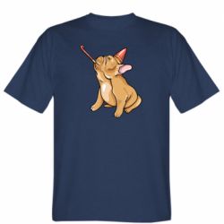 Мужская футболка Stedman новогодний бульдог с дудочкой - FATLINE Мужская футболка Stedman новогодний бульдог с дудочкой