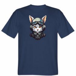 Мужская футболка Stedman Портрет кота штурмовика в шлеме