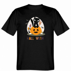 Мужская футболка Stedman Halloween Черный кот в Тыкве Джек с черепом - FATLINE Мужская футболка Stedman Halloween Черный кот в Тыкве Джек с черепом